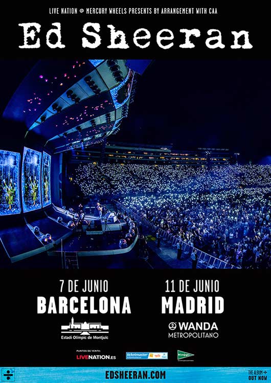 Conciertos de Ed Sheeran en madrid y Barcelona